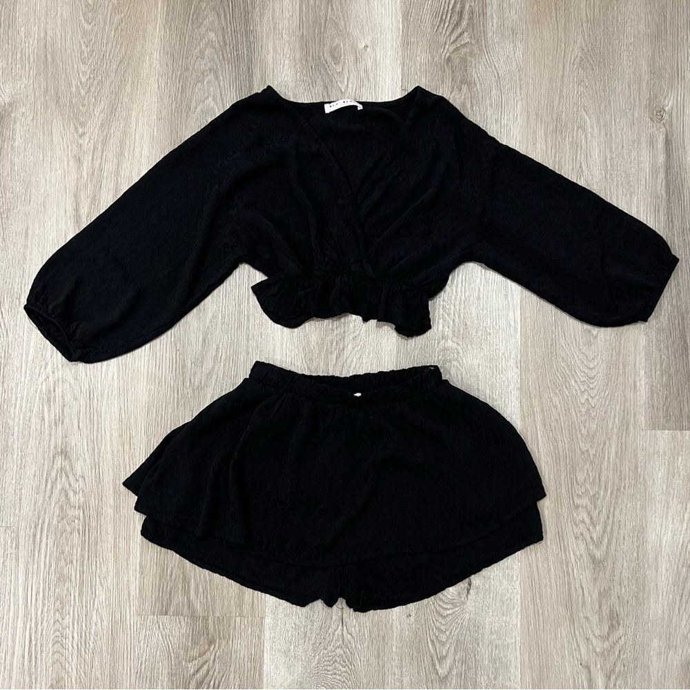 Blu Blush Matching Top and Skort (Shorts with Skirt) - Black - Size Small